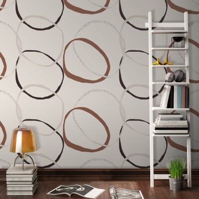 Brown formation with circles, Line Art, Ταπετσαρίες Τοίχου, 100 x 67 εκ.